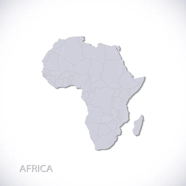 Cinza África Mapa Vector Ilustração — Vetor de Stock