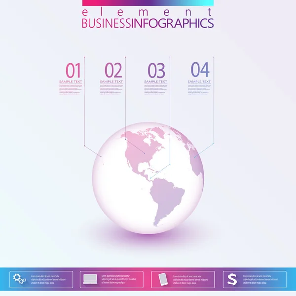 Modèle de réseau 3D abstrait moderne infographie avec place pour votre texte. Peut être utilisé pour la mise en page de flux de travail, diagramme, graphique, options de nombre, conception Web — Image vectorielle