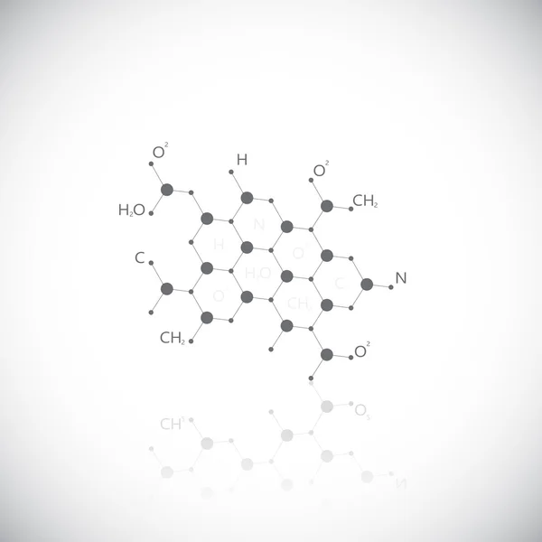 DNA-molekylen på grå bakgrund. Grafisk bakgrund för din design och din text. Vektor Illustration — Stock vektor