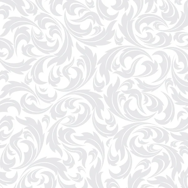 Textura papéis de parede no estilo do barroco. Fundo sem costura de cor cinza e branco. Pode ser usado para fundos e página de preenchimento web design —  Vetores de Stock