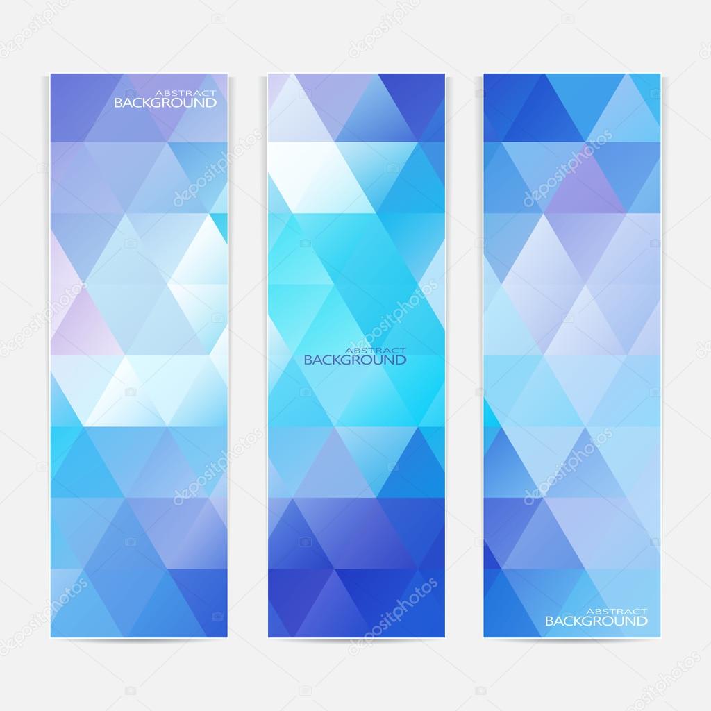 Collection of the 3 blue web banners . Can be used for your design .Vector illustration