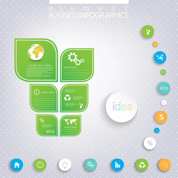 Modèle de réseau infographique moderne avec place pour votre texte. Peut être utilisé pour la mise en page de flux de travail, diagramme, graphique, options de nombre, conception Web — Image vectorielle