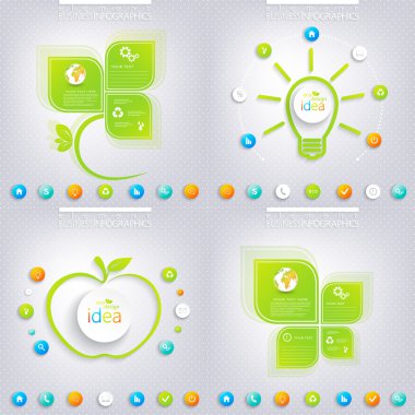 Metniniz için yer ile modern yeşil Infographic tasarım. İş kavramı 3 ile 4 seçenekleri. İş akışı düzeni, diyagram, grafik, numarası seçenekleri, web tasarım için kullanılabilir