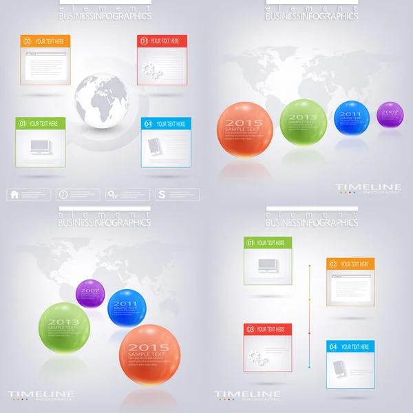 Modern infographic design with place for your text. Business concept with 3, 4 options. Can be used for workflow layout, diagram, chart, number options, web design — Stock Vector