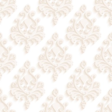 Sorunsuz doku duvar kağıtları Barok tarzında. Arka plan gri ve beyaz renk. Arka planlar ve sayfa dolgu web tasarım için kullanılabilir