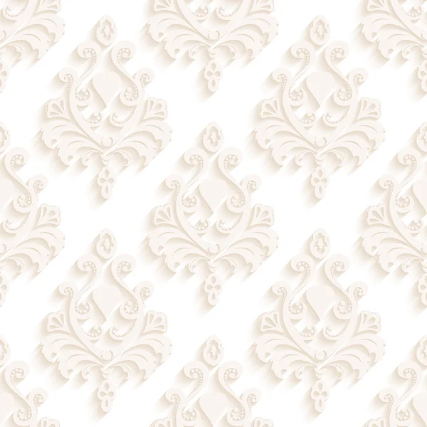 Wallpaper tekstur mulus dengan gaya Barok. Latar belakang warna abu-abu dan putih. Dapat digunakan untuk latar belakang dan halaman yang mengisi desain web - Stok Vektor