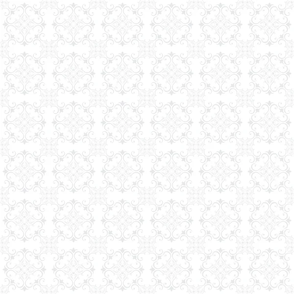 Fonds d'écran Texture sans couture dans le style baroque. Fond de couleur grise et blanche. Peut être utilisé pour les arrière-plans et la conception web de remplissage de page — Image vectorielle