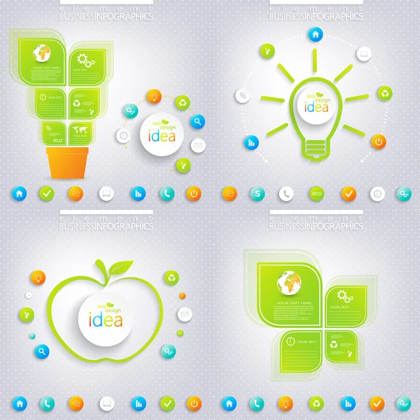 Modern green infographic design with place for your text. Business concept 3, 4 options. — Stock Vector