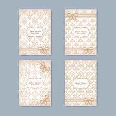 Modern vektör tasarımınız için Barok tarzında broşürler ayarla 