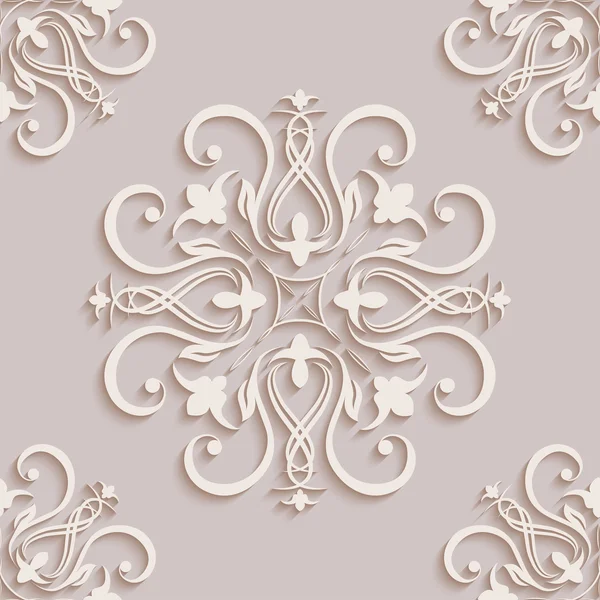 Floral seamless wallpapers in the style of Baroque . Can be used for backgrounds and page fill web design. Vector illustration — Stock Vector