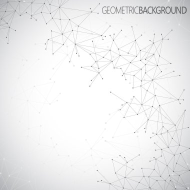 Geometrik gri arka plan molekül ve tasarımınız için iletişim. Vektör çizim