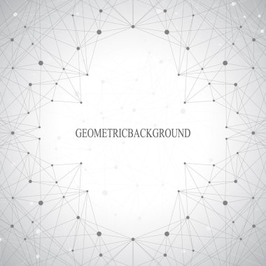 Geometrik gri arka plan molekül ve iletişim 