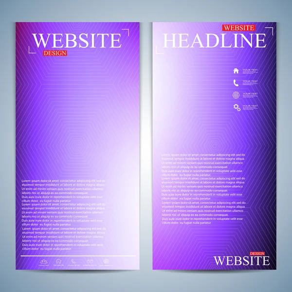 Set of multicolored vertical backgrounds. Modern page website design template. Vector Illustration — Stock Vector