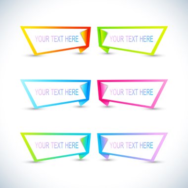 Set of colorful horizontal banners with place for your text. Modern design business presentation . Vector Illustration