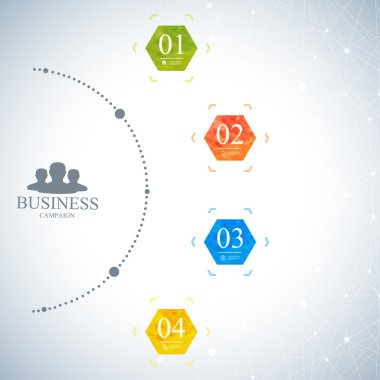 Modern infographic network template . Business concept with 4 options.  Vector Illustration