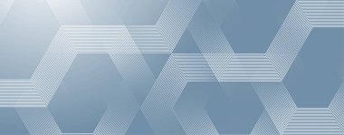 Dijital altıgen mavi soyut arkaplan. Altıgenli dijital gelecekçi teknoloji kavramı. Poster, broşür, kapak, pankart, web sitesi, başlık için Geometrik çizgili sanat tasarımı.