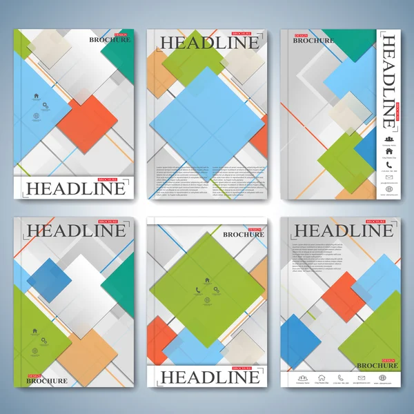 Modèles vectoriels modernes de brochures, dépliants, couvertures ou rapports en format A4 pour votre conception — Image vectorielle