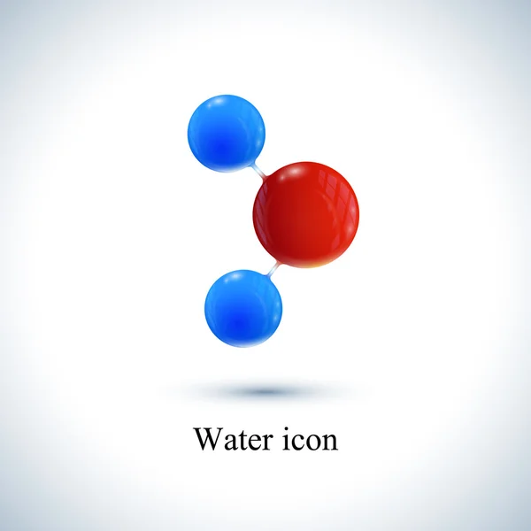 Vektör şablon su simgesi. Tıp, bilim, teknoloji, kimya, biyoteknoloji için molekül — Stok Vektör