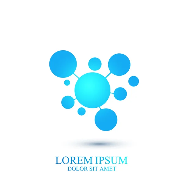 Modern logo simge dna ve molekül. Tıp, bilim, teknoloji, kimya, biyoteknoloji için vektör şablon