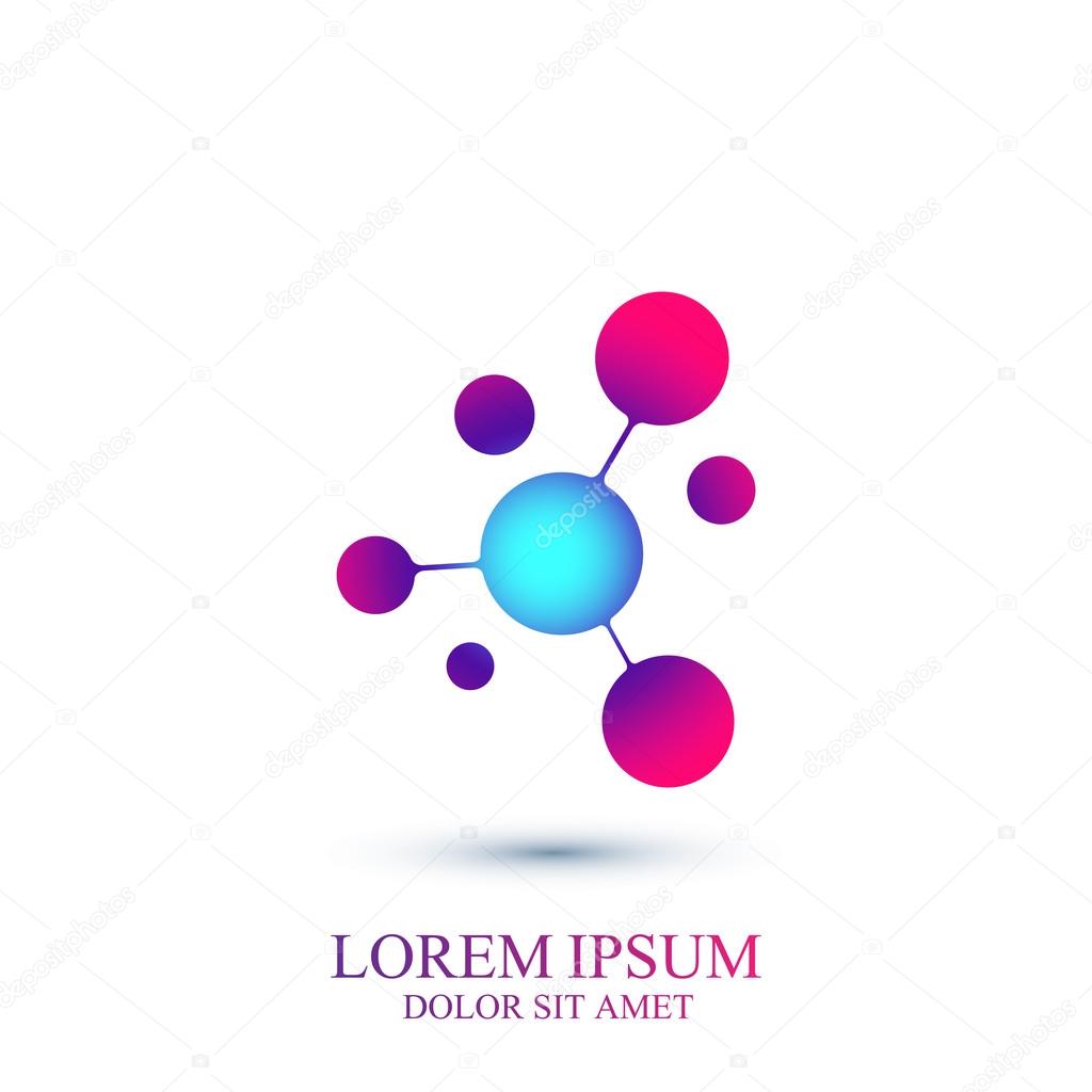 Modern logotype icon dna and molecule. Vector template for medicine, science, technology , chemistry, biotechnology