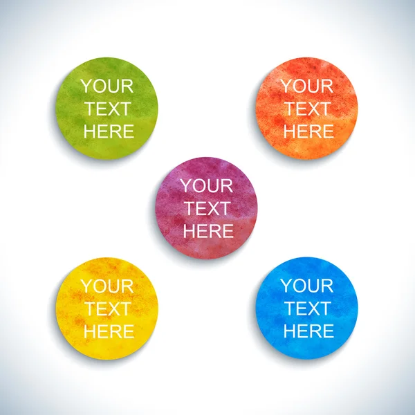 Moderno colorato acquerello cerchi modello con posto per il vostro testo. Illustrazione vettoriale — Vettoriale Stock