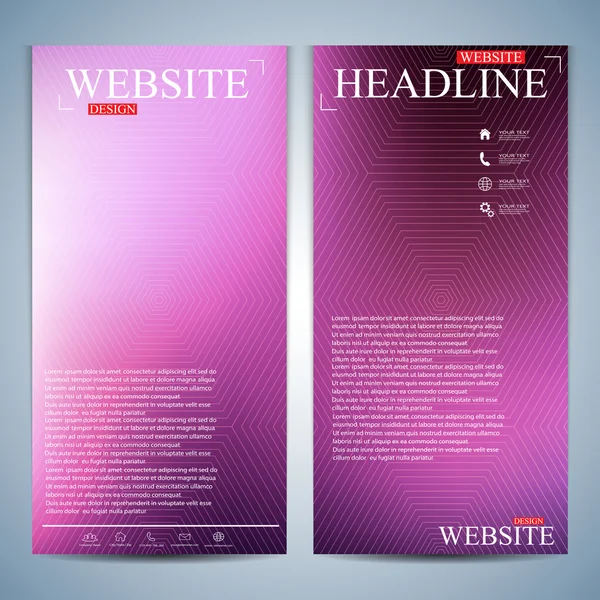 Set of multicolored vertical backgrounds. Modern page website design template. Vector Illustration — Stock Vector