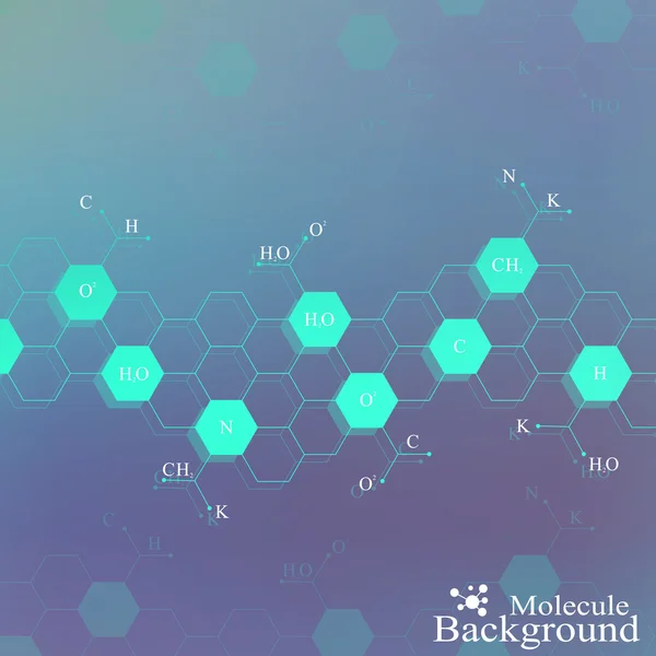 DNA-molekylen på blå bakgrund. Grafisk bakgrund för din design. Vektor Illustration — Stock vektor