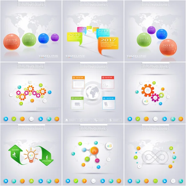 Set of infographic  for your design . Can be used as workflow layout, diagram, chart, number options. Vector Illustration — Stock Vector