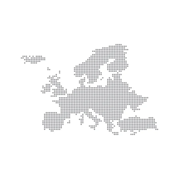 Carte grise Europe In The Dot. Illustration vectorielle — Image vectorielle