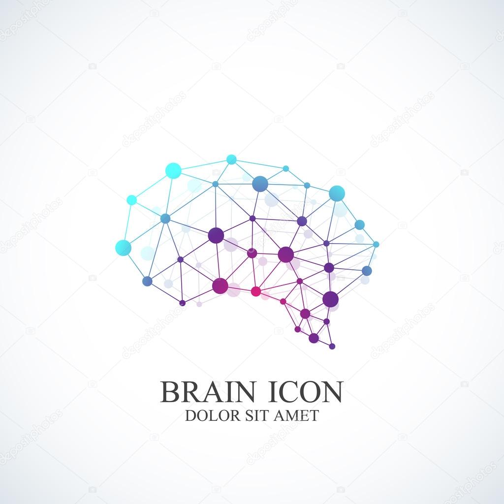 Colorful Vector Template Brain Logo. Creative concept design icon
