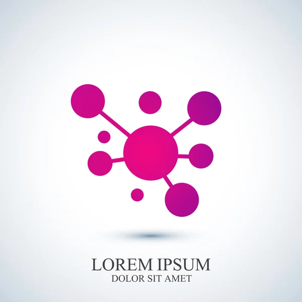 Modern logo simge dna ve molekül. Tıp, bilim, teknoloji, kimya, biyoteknoloji için vektör şablon
