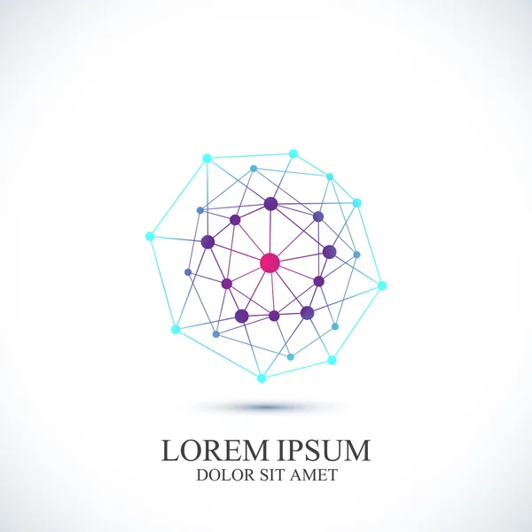 Modern logo simge dna ve molekül. Tıp, bilim, teknoloji, kimya, biyoteknoloji için vektör şablon