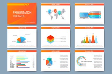 Sunma kaymak için vektör şablonları kümesi. Modern iş tasarım grafik ve grafik