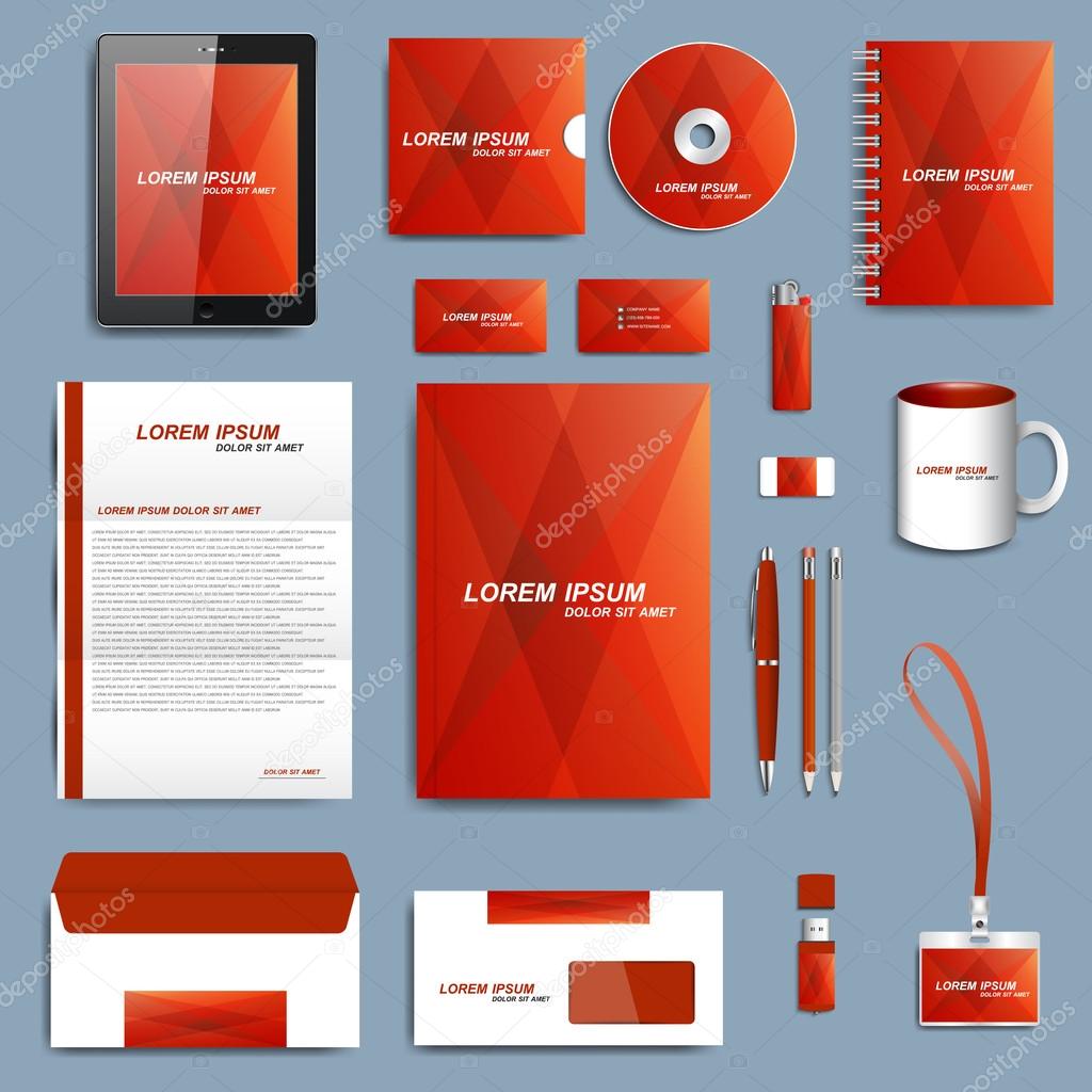 Set of vector corporate identity template. Modern business stationery mock-up  design
