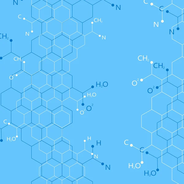 파란색 배경에 구조 분자 디자인을 위한 그래픽 배경입니다. 벡터 일러스트 레이 션 — 스톡 벡터