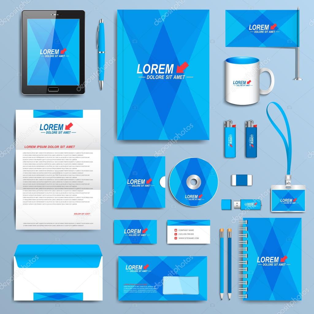Set of vector corporate identity template. Modern business stationery design