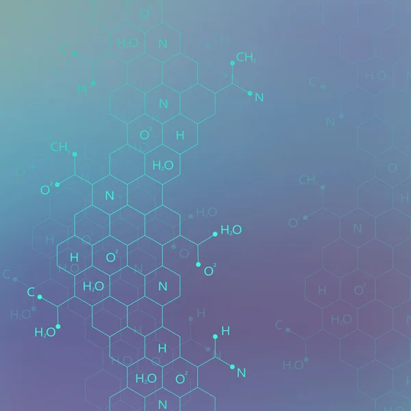 DNA molekylen struktur på blå bakgrund för din design. Vektor Illustration — Stock vektor