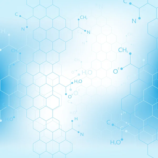 Molekül yapısı dna ve iletişim arka plan. Bağlantılı çizgilerin noktalı. Bilim, bağlantı, kimya, biyoloji, tıp, teknoloji kavramı. Vektör çizim — Stok Vektör