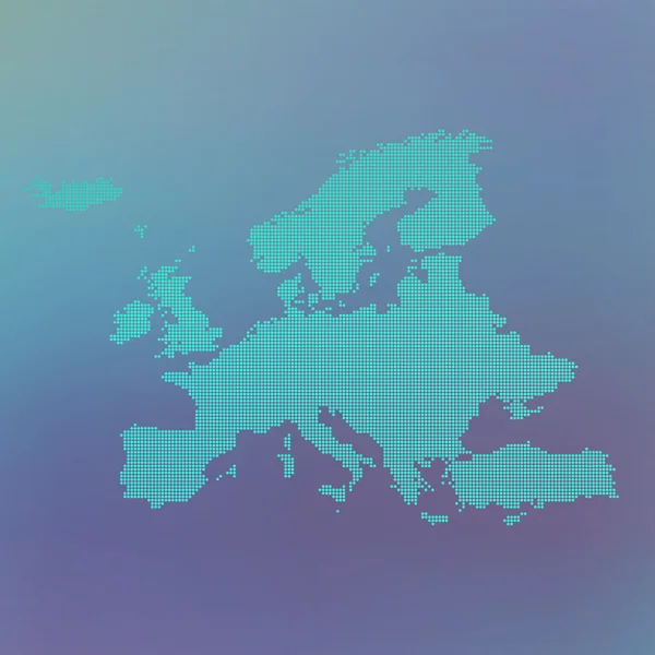 Europa mapa punteado sobre fondo azul, ilustración vectorial — Vector de stock