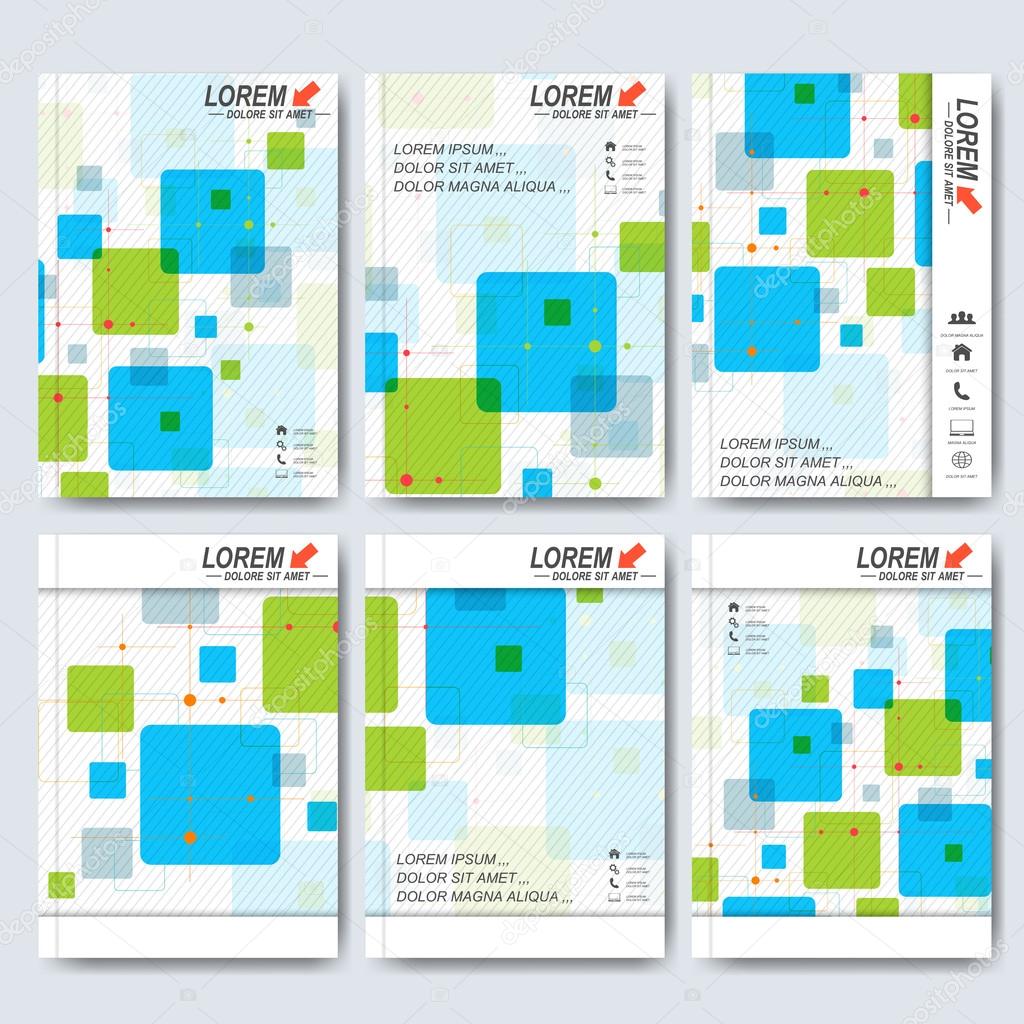 Modern vector templates for brochure, flyer, cover magazine or report in A4 size. Business, science, medicine and technology design