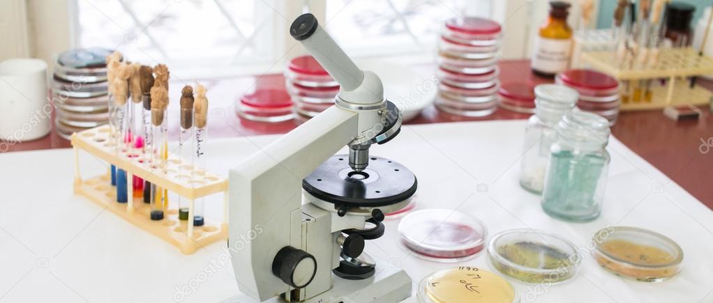 Microscope in a lab