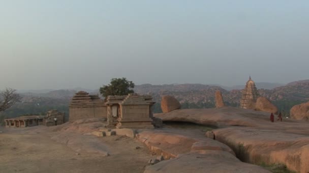 印度卡纳塔克亨。噶的废墟 — 图库视频影像