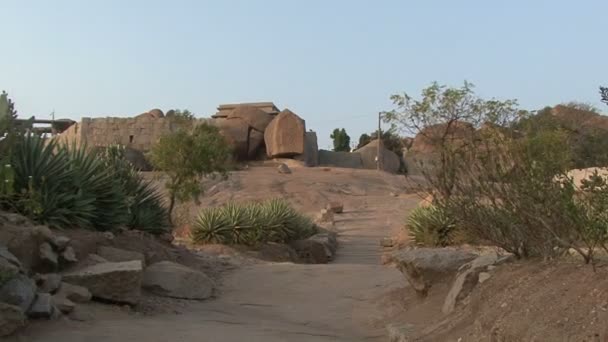 Karnataka Hampi w Indiach. Ruiny Vijayanagara — Wideo stockowe