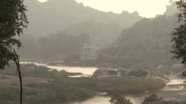 Hindistan İstanbul Hampi Nehri. Vijayanagar kalıntıları