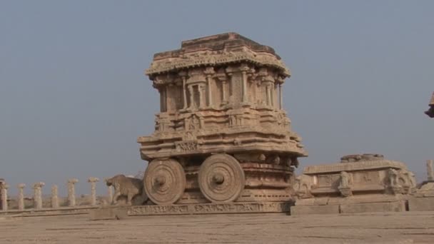 Индия Карнатака Хампи. Руины Виджаянагары — стоковое видео