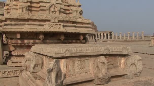 Karnataka Hampi w Indiach. Ruiny Vijayanagara — Wideo stockowe