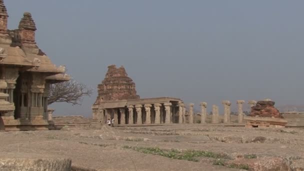 India Karnataka Hampi. Ruinele din Vijayanagara — Videoclip de stoc