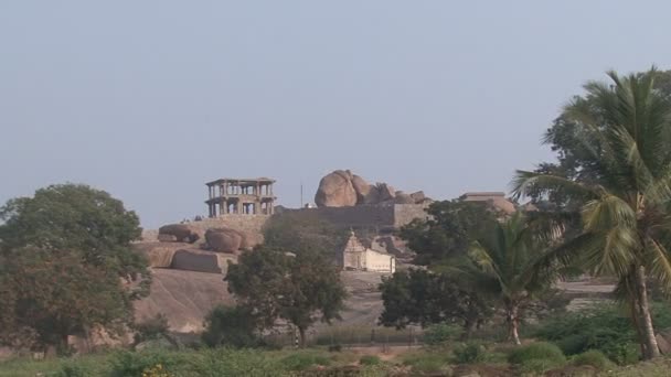 Karnataka Hampi w Indiach. Ruiny Vijayanagara — Wideo stockowe