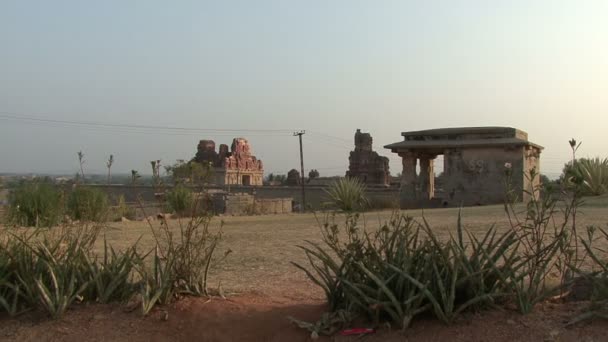 Karnataka Hampi της Ινδίας. Τα ερείπια της Vijayanagara — Αρχείο Βίντεο