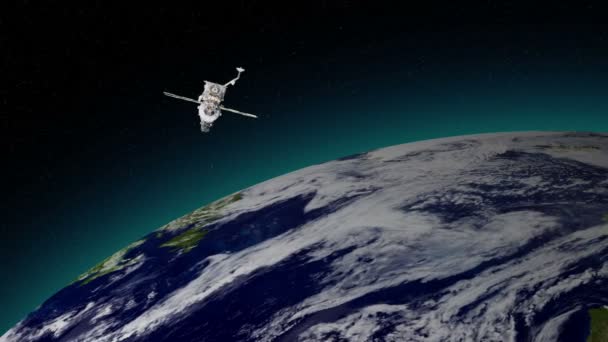 Cosmos dünya uydu yıldız — Stok video